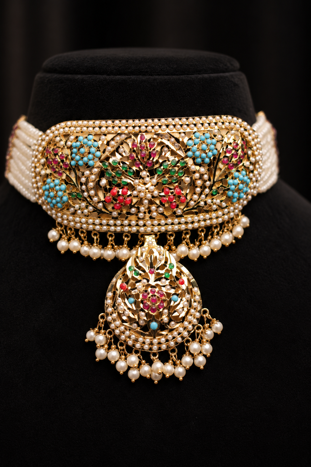 Jadau nouratan choker set