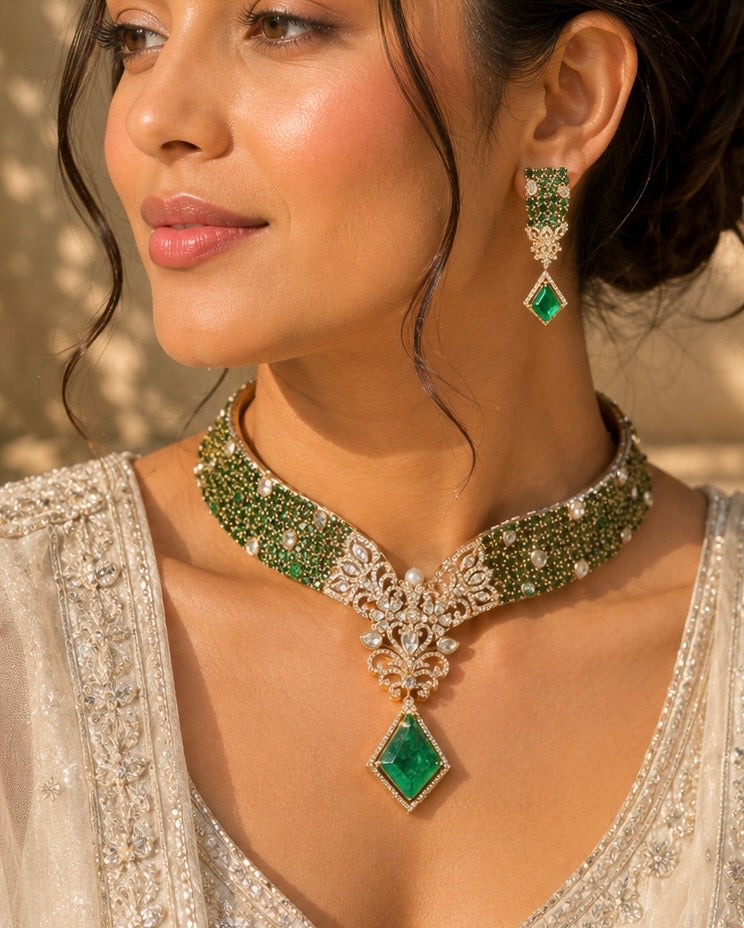 Green stones Necklace Set