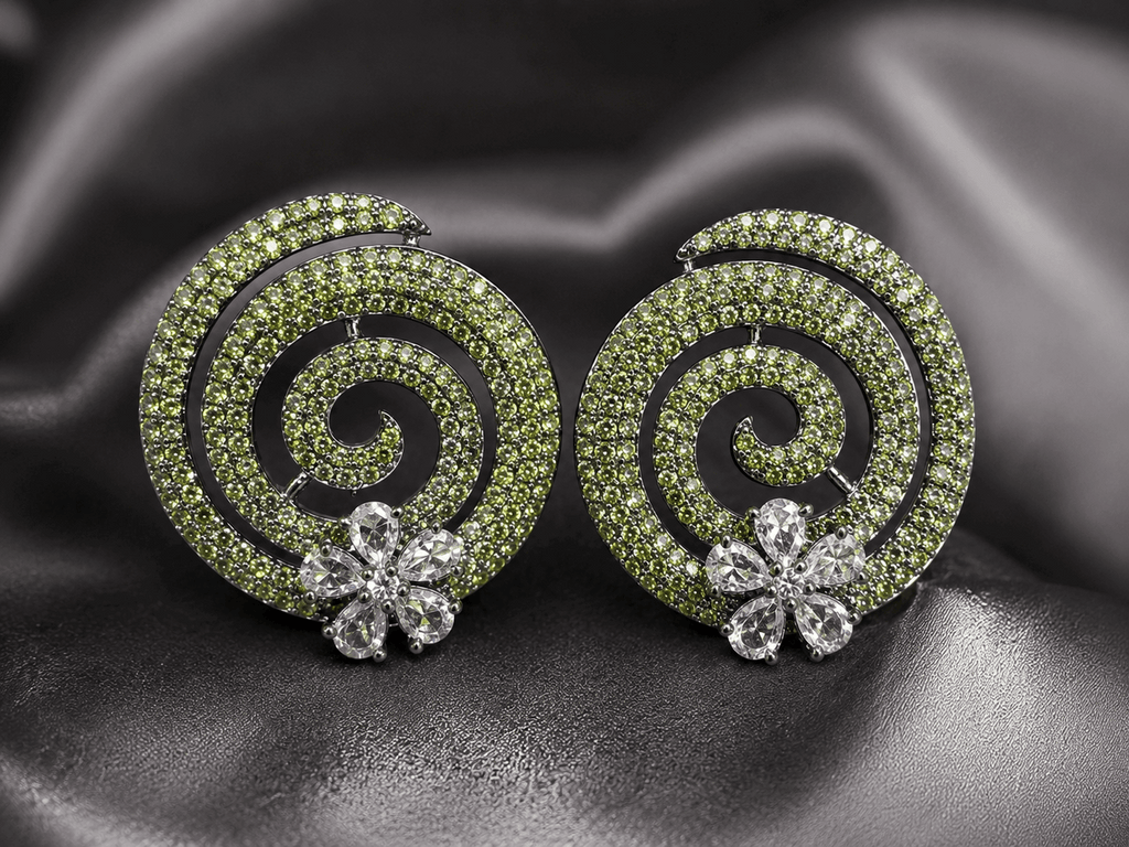 AD studs with yellow stones