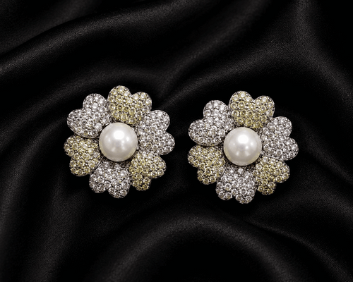 AD and pearl studs