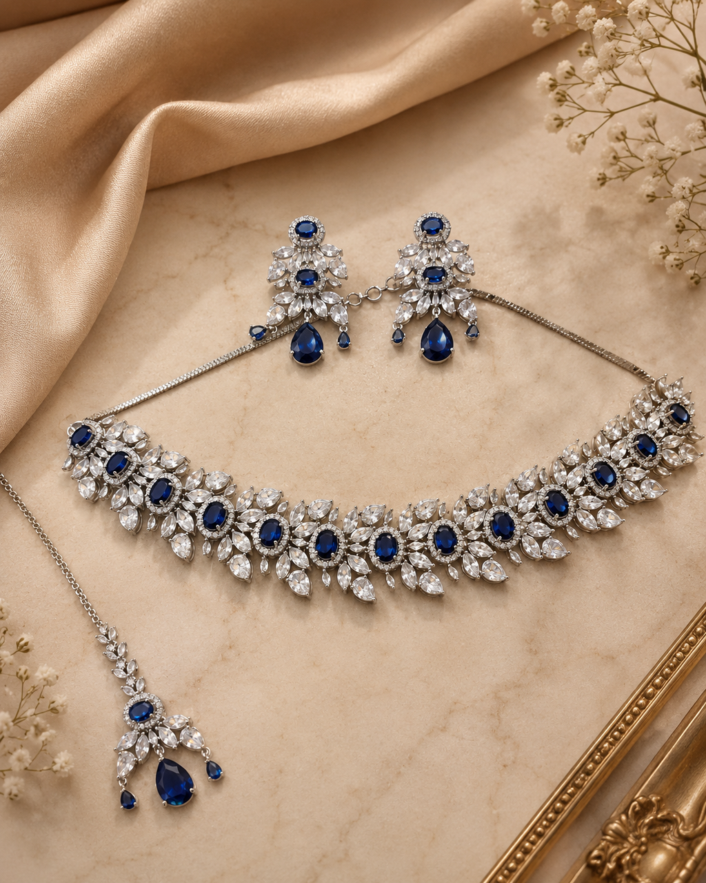 Minimal Small Multi blue Stone AD Set