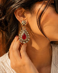 Luxe Style Red Stones Earrings