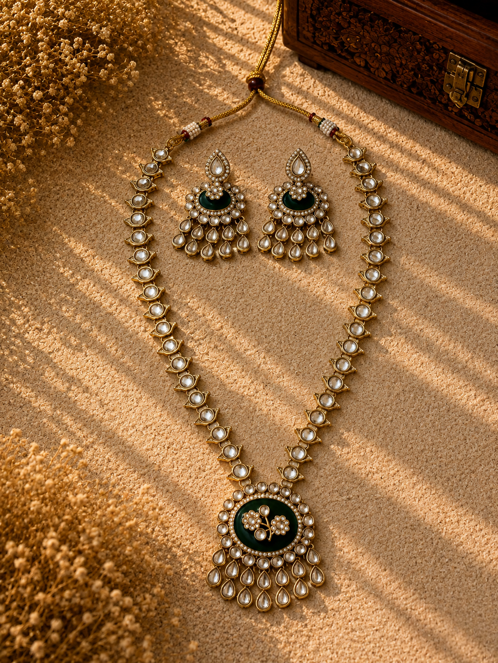 Beautiful Stones work long necklace set
