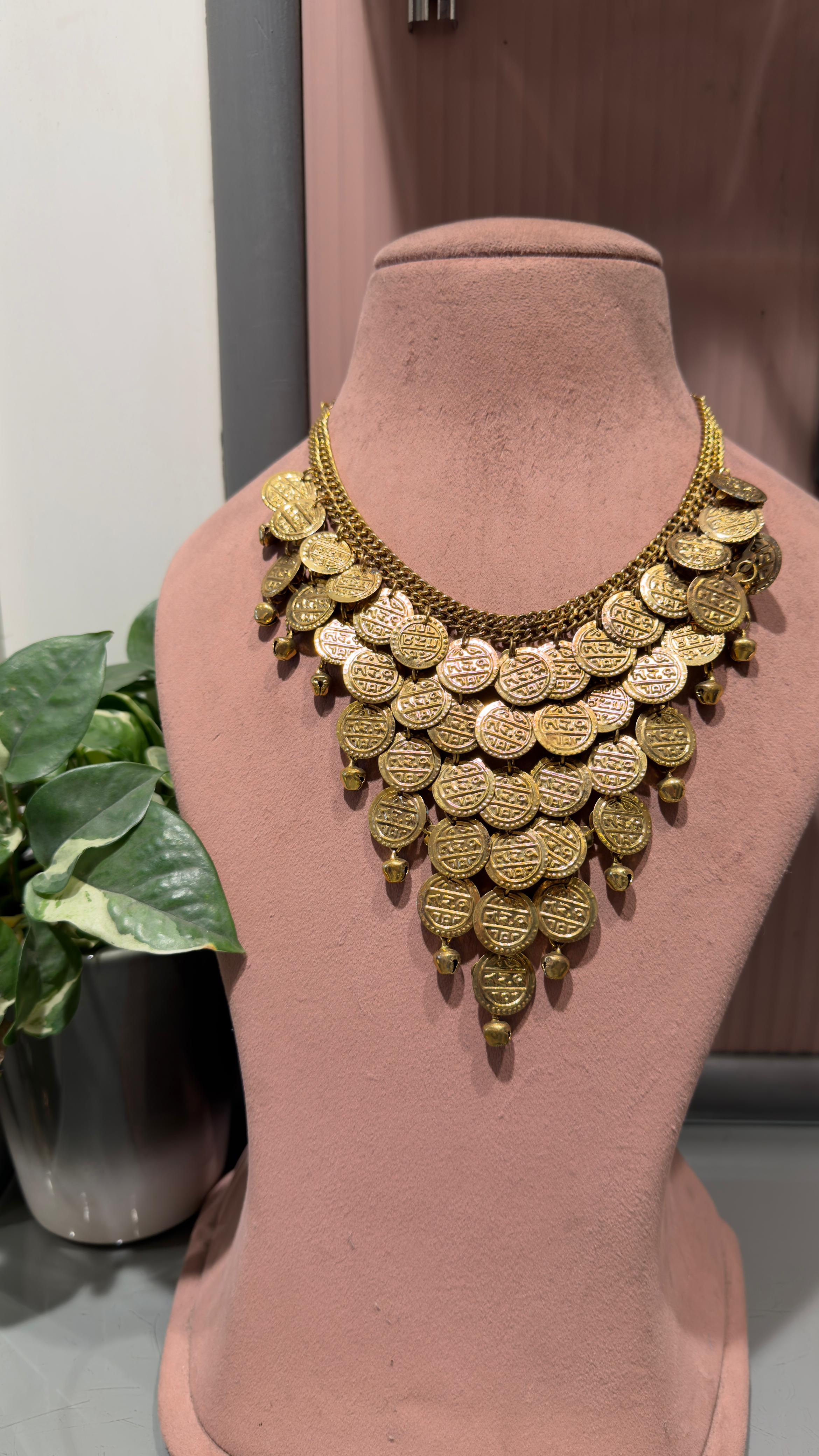 Golden Coin Style Western Necklace Set