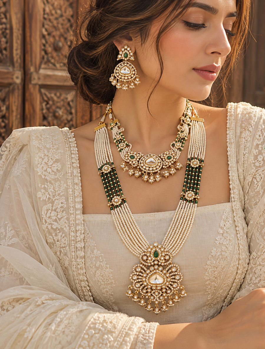 Kundan choker and long set