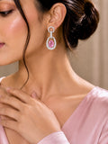 Mini Pink Stone Statement Earrings