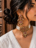 Multi Color Jadau & pearls Necklace set