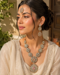 Moissanite studded long Necklace Set
