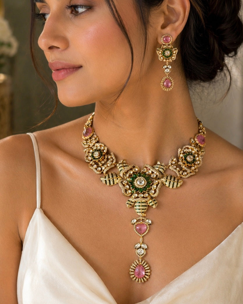 Statement stones designer Necklace Set