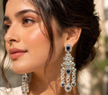 Sapphire American diamond earrings
