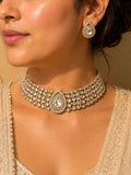 Beautiful Multi white Color Stones work long necklace set