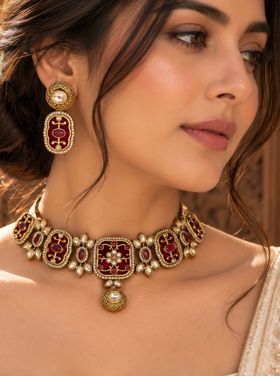 Elegant Red choker set