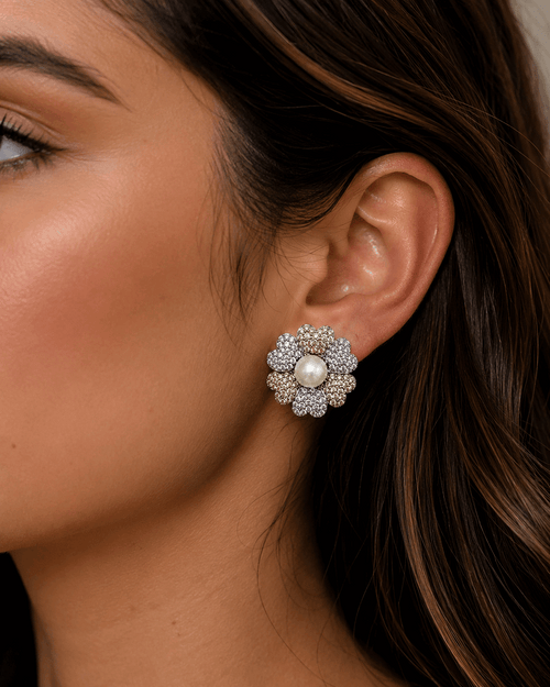AD and pearl studs
