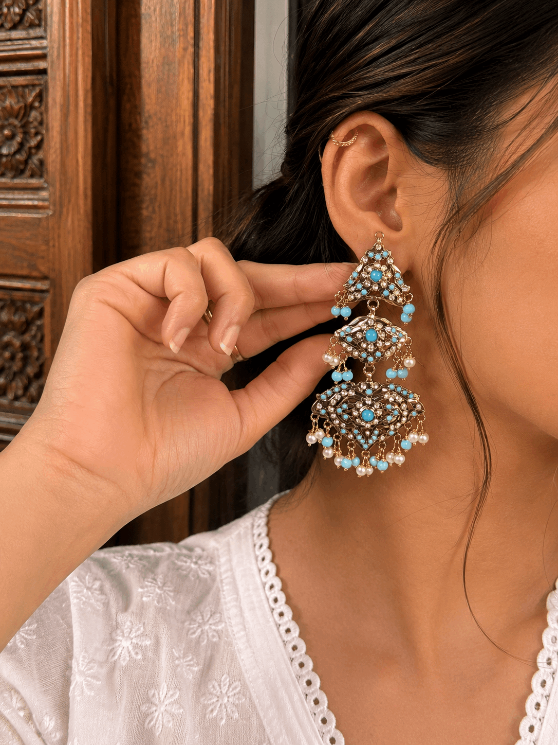 Jadau feroza Earrings