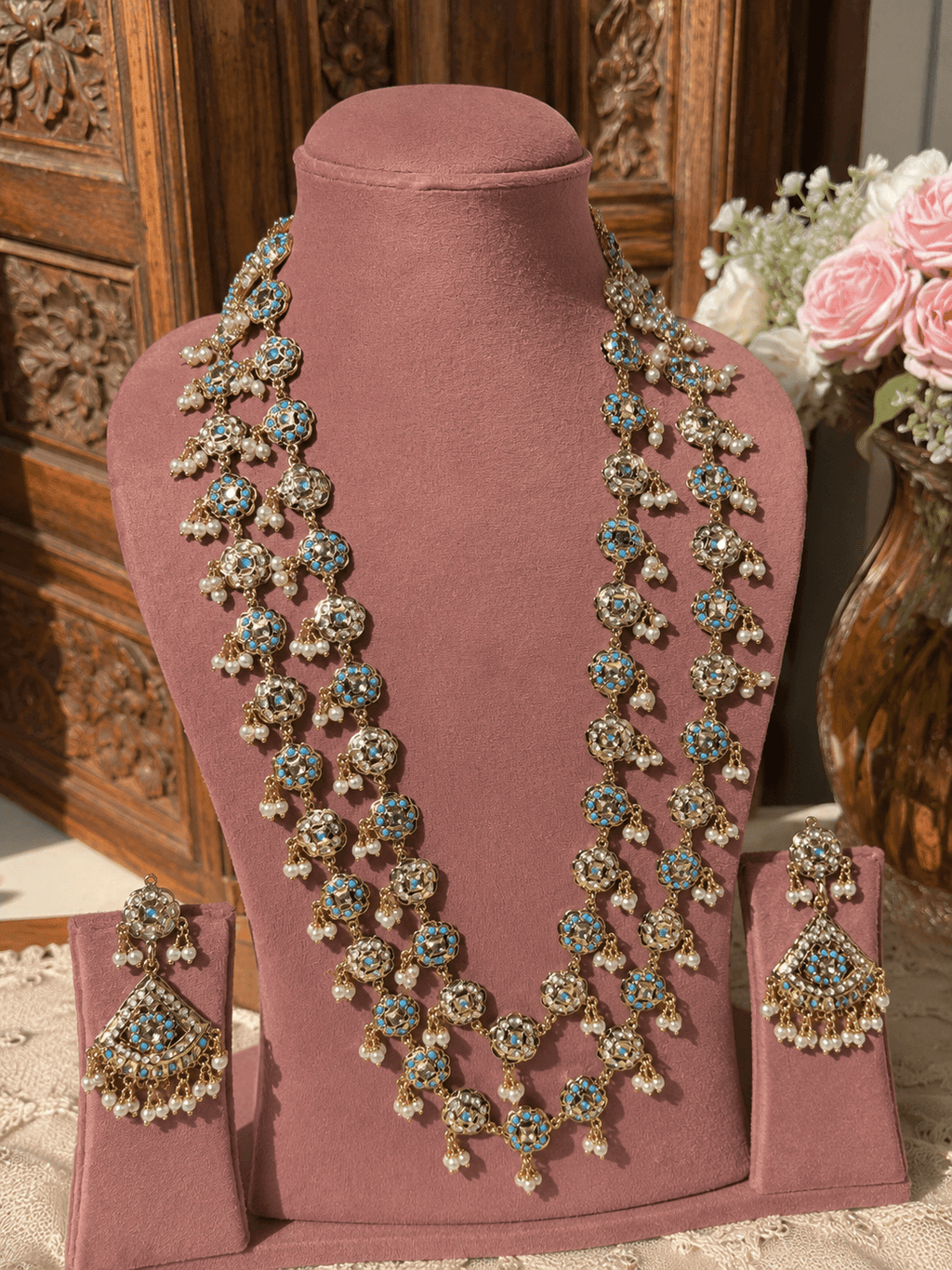 Feroza Jadau Long Necklace Set