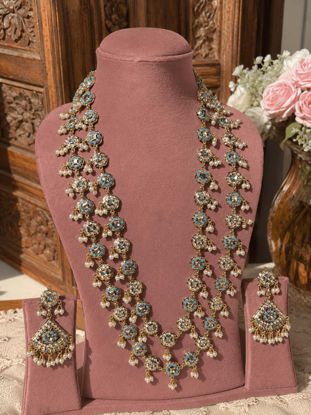 Feroza Jadau Long Necklace Set