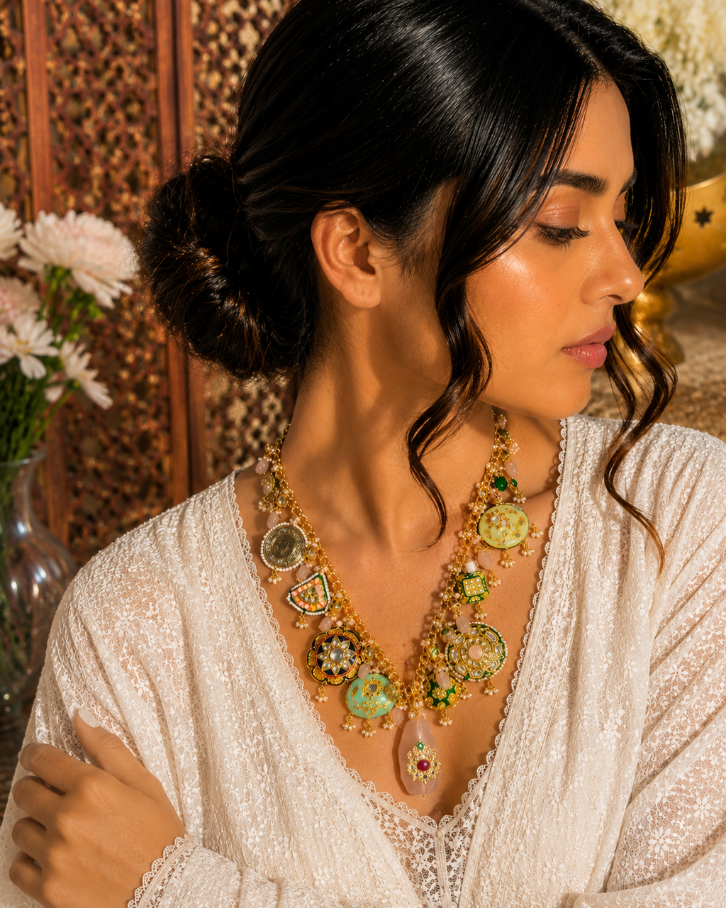 Multi Color Western Necklace Set