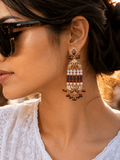 Multi Jadau and Pearls Earrings