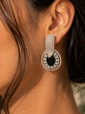 Emerald green AD earrings