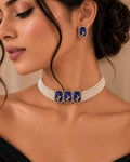 Minimal pearls and stone choker set