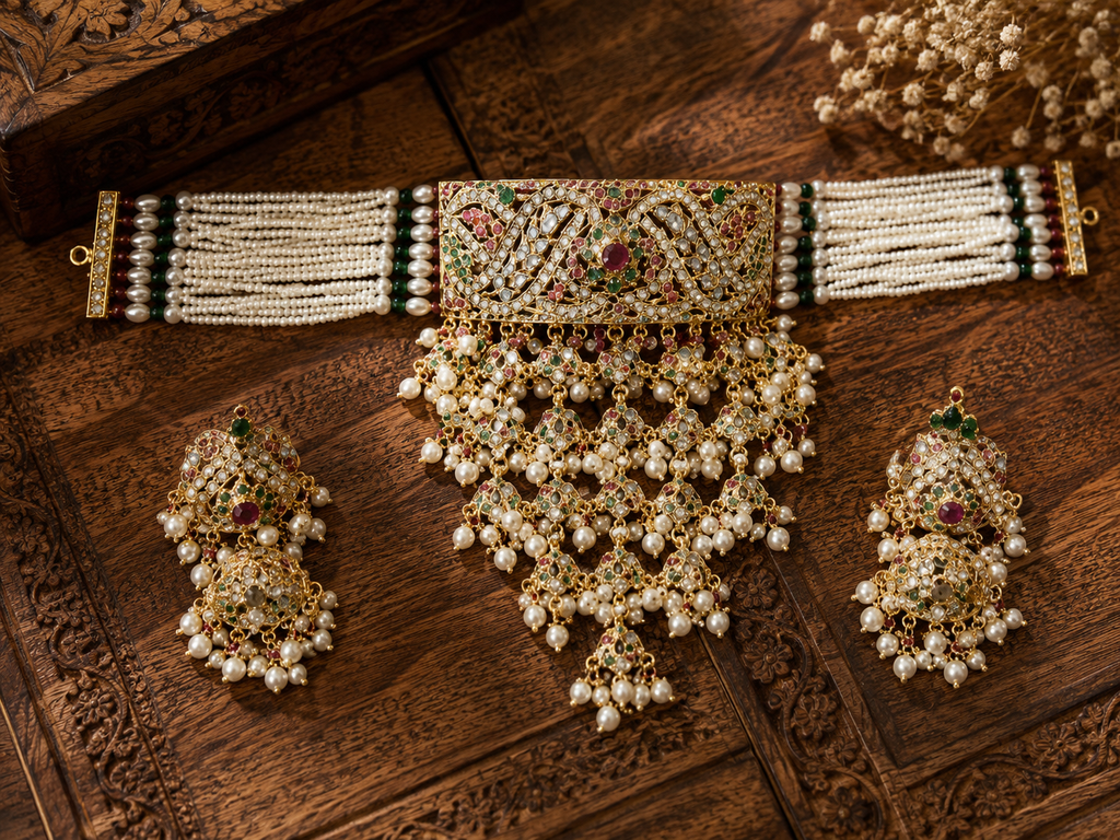 Jadau nouratan choker set