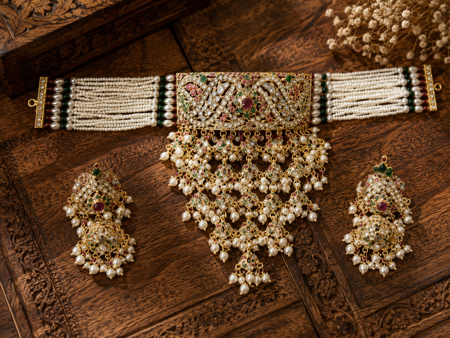 Jadau nouratan choker set