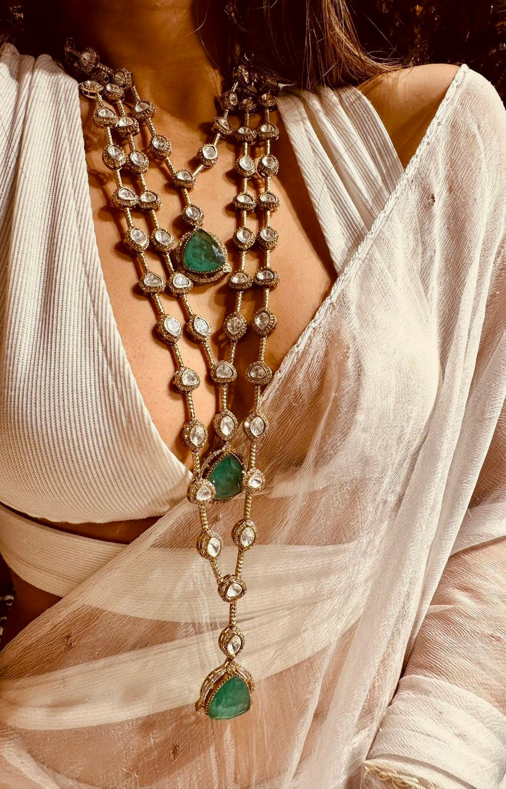 Statement triple layer Necklace Set