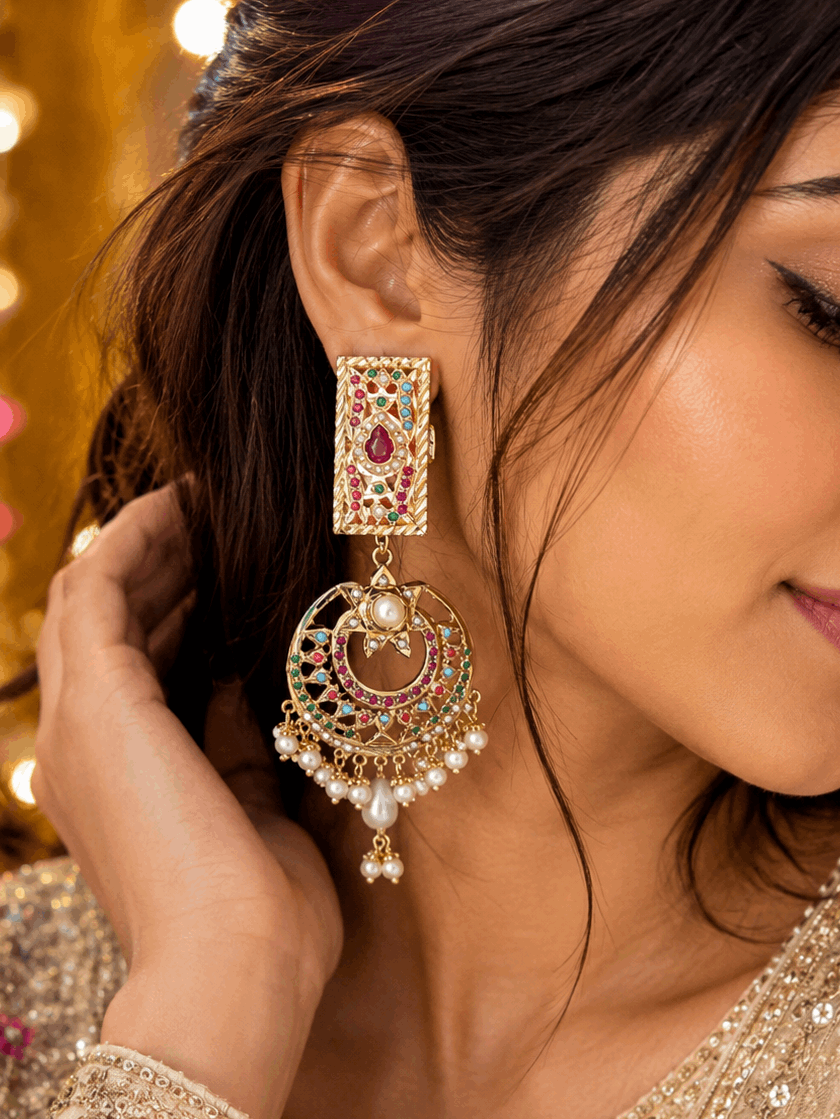 Luxe Jadau Style Earrings