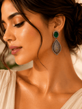 Minimal Semi-Precious Stones AD Earrings