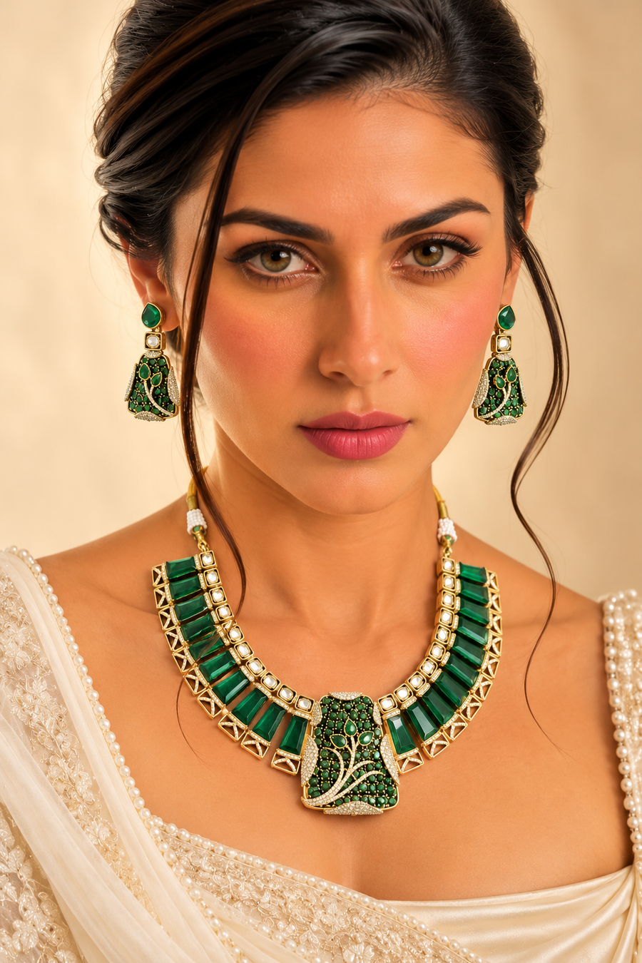 Moissanite and aqua stones set