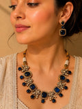 Beautiful Multi Color Stones work long necklace set
