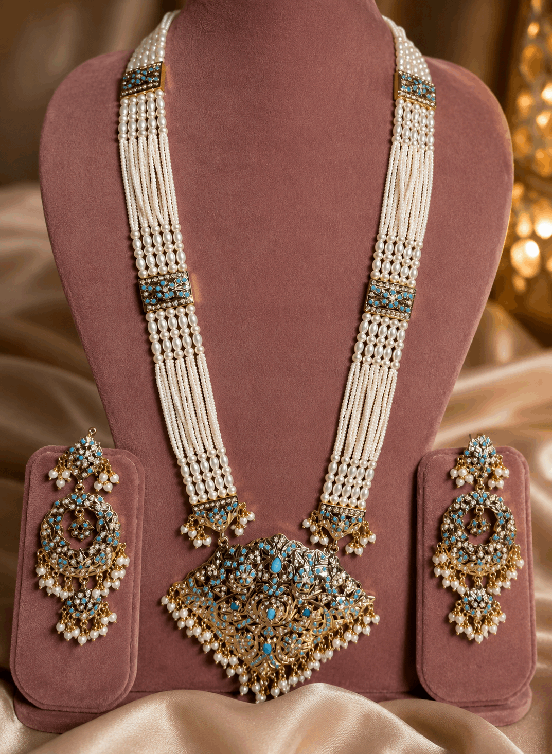 Jadau long maala Necklace set