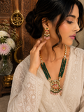 Antique Green Pearls Necklace Set