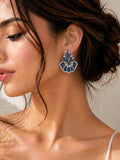 Perfect White & Blue Flower Style Earrings