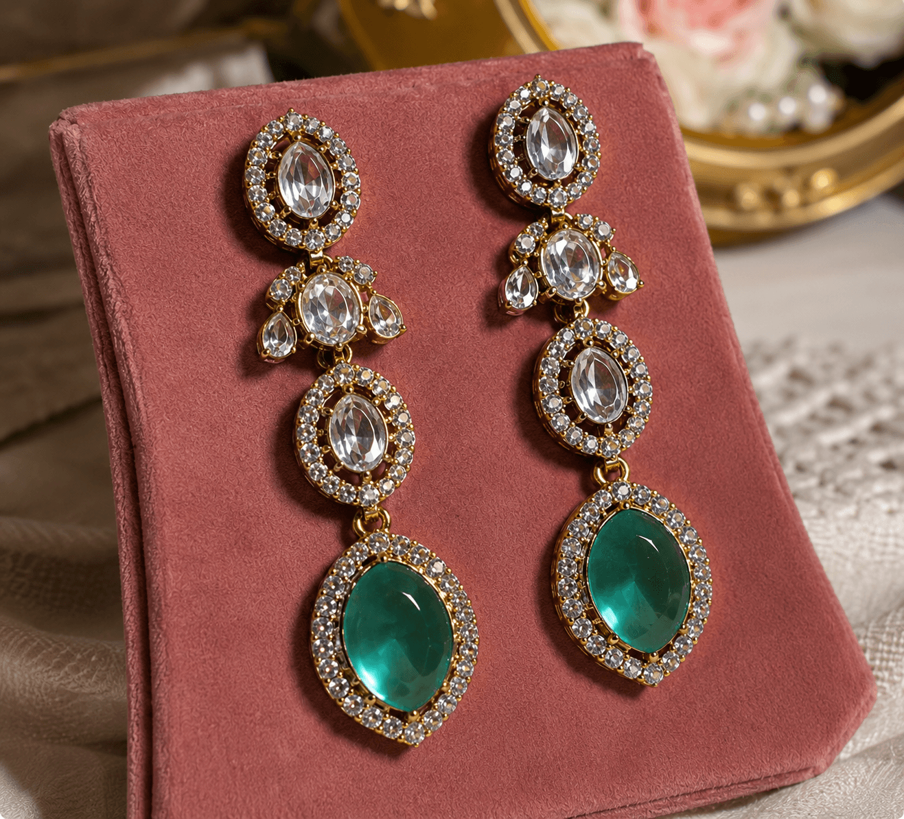 Moissanites studded choker Necklace Set