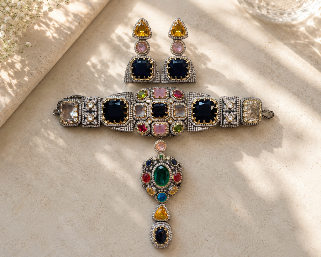 Minimal Multi Beautiful Stones & Pearls Set
