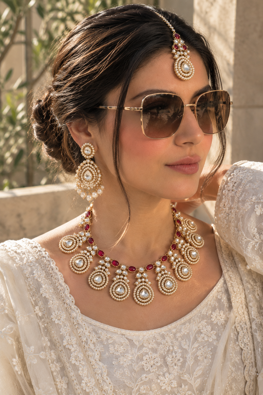 Elegant Multi kundan and ruby stones