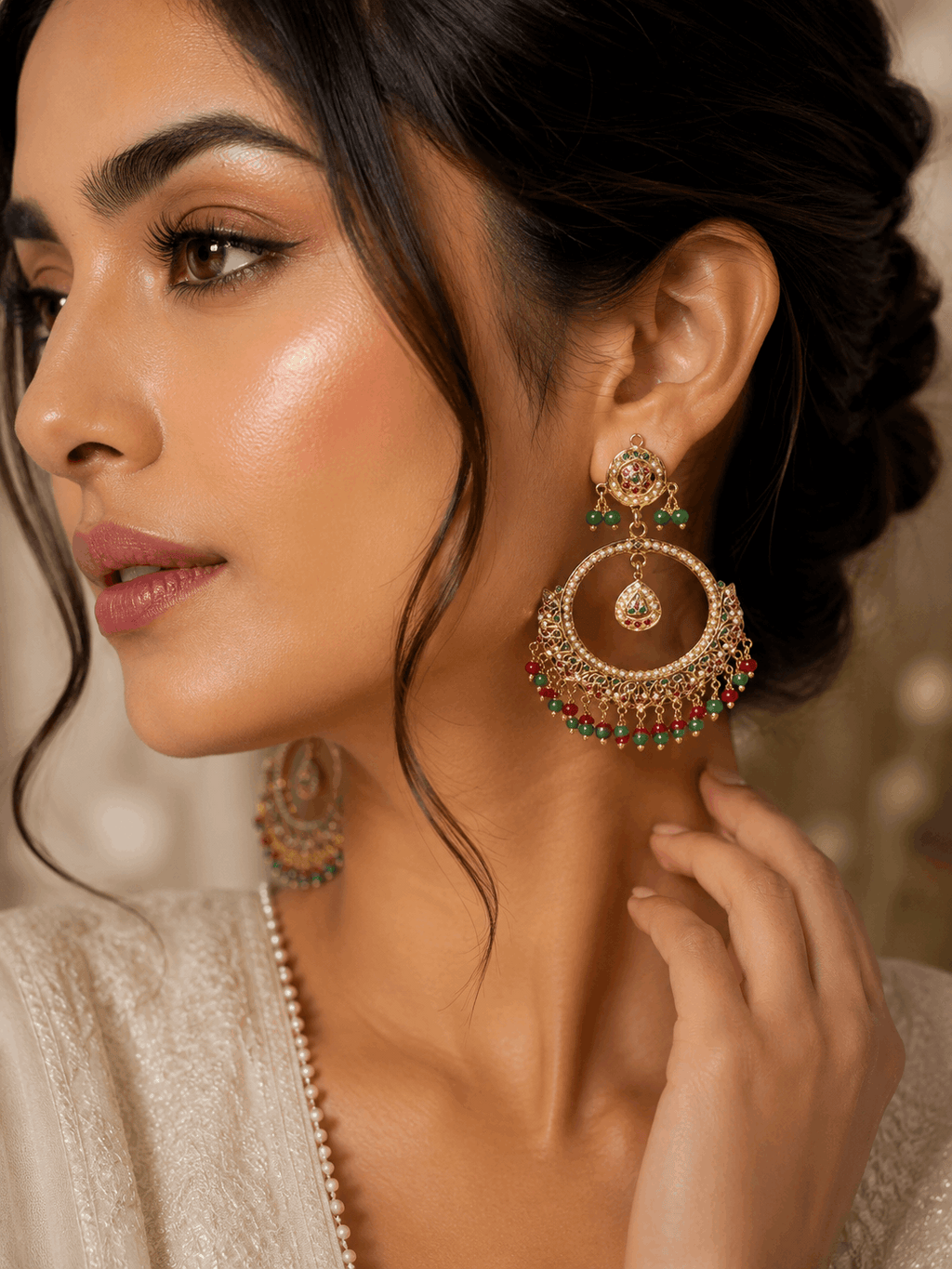 Jadau chandbali Earrings