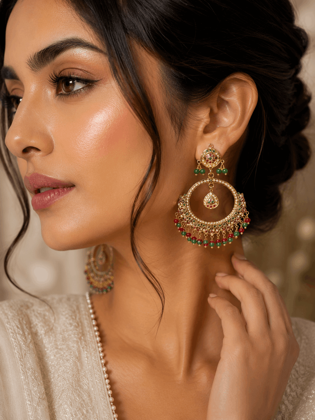 Jadau chandbali Earrings