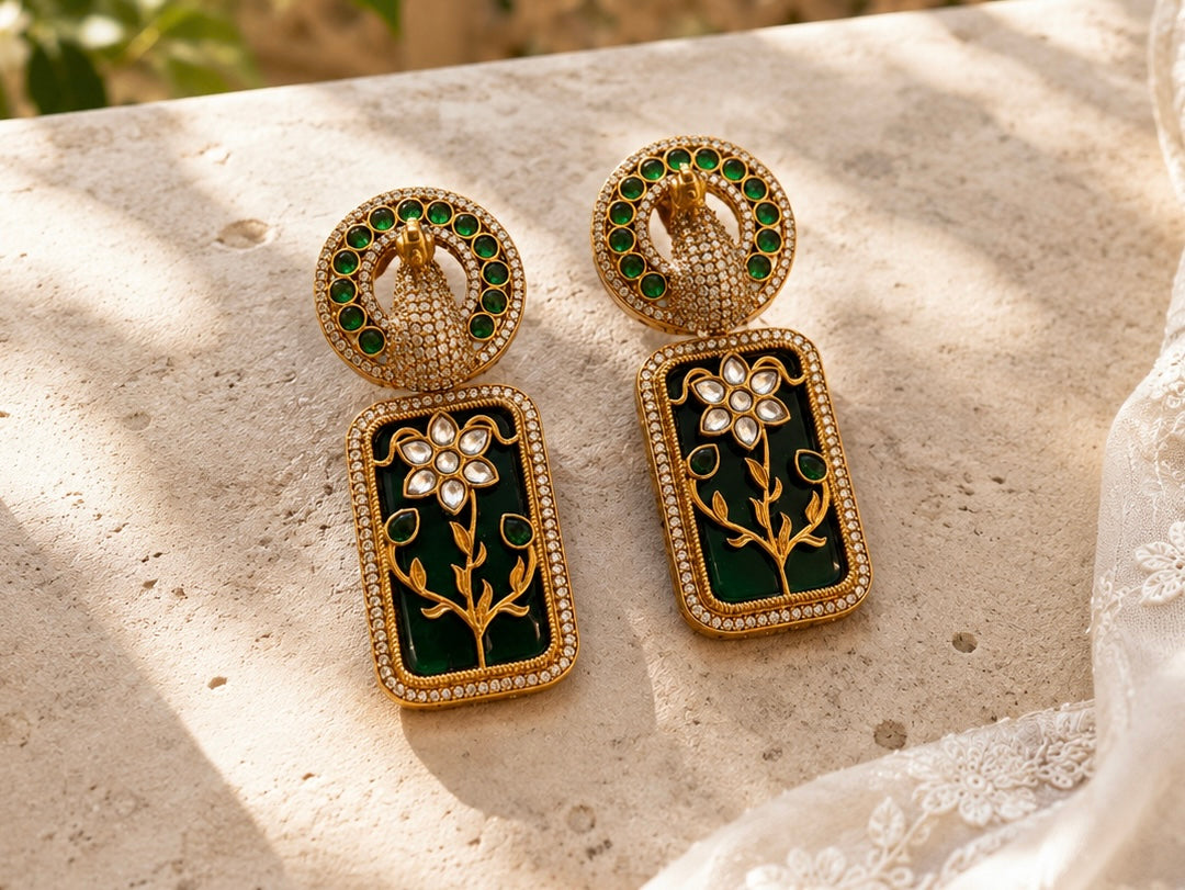 Elegant Multi color stones earrings