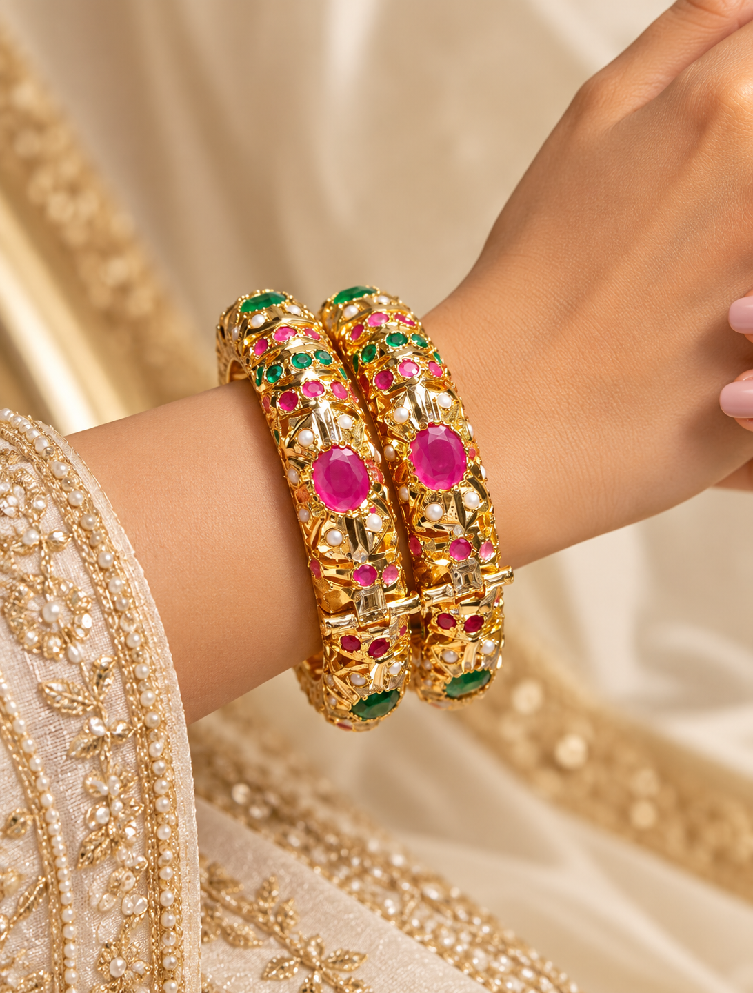 Beautiful jadau bangles