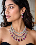 Double layered Ruby and AD necklace set