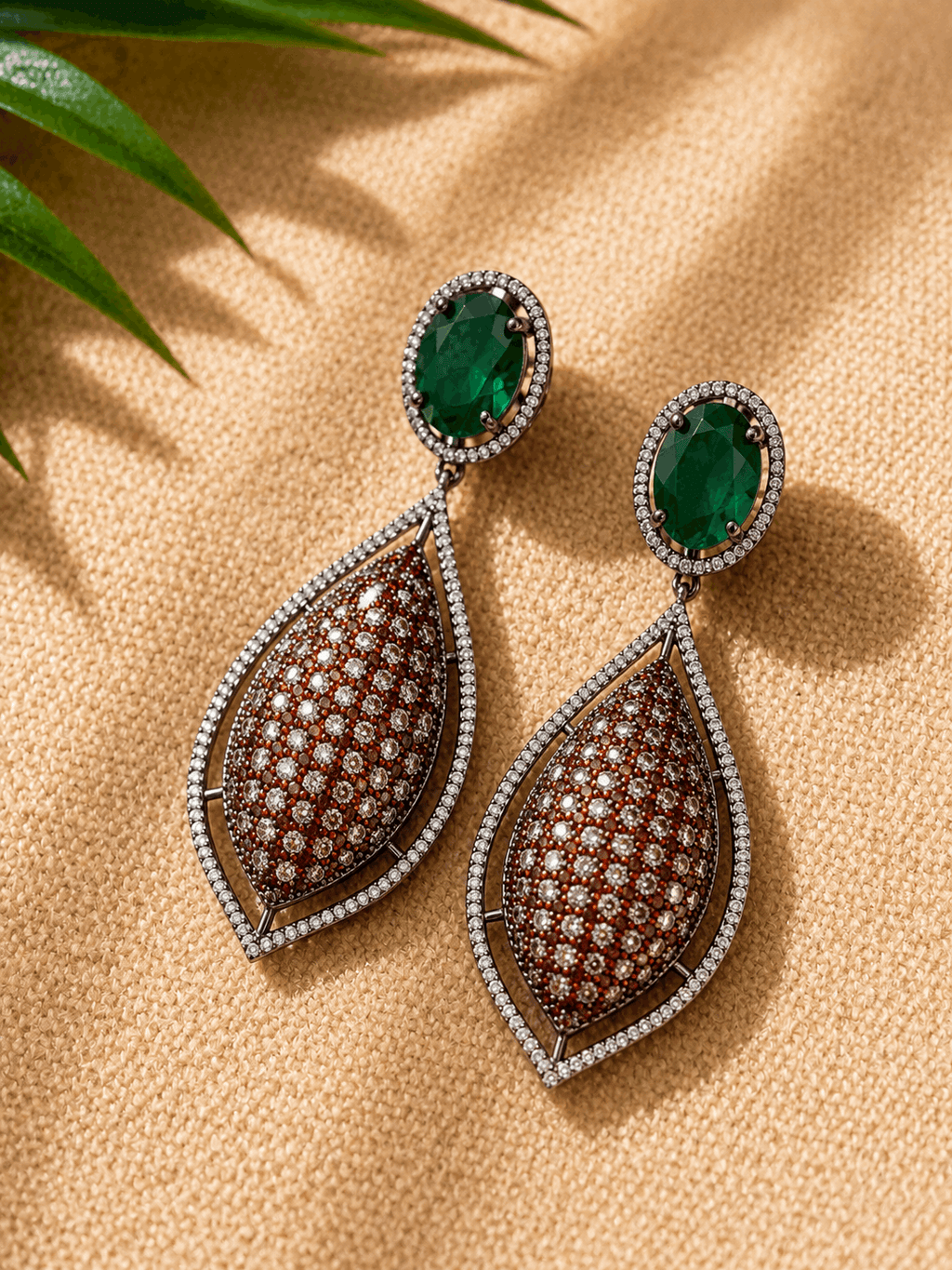 Minimal Semi-Precious Stones AD Earrings