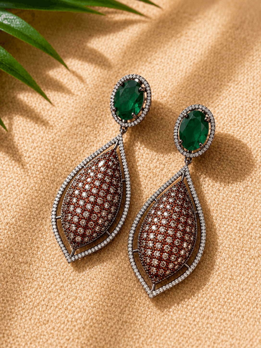 Minimal Semi-Precious Stones AD Earrings