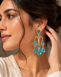 Turquoise AD stones Earrings