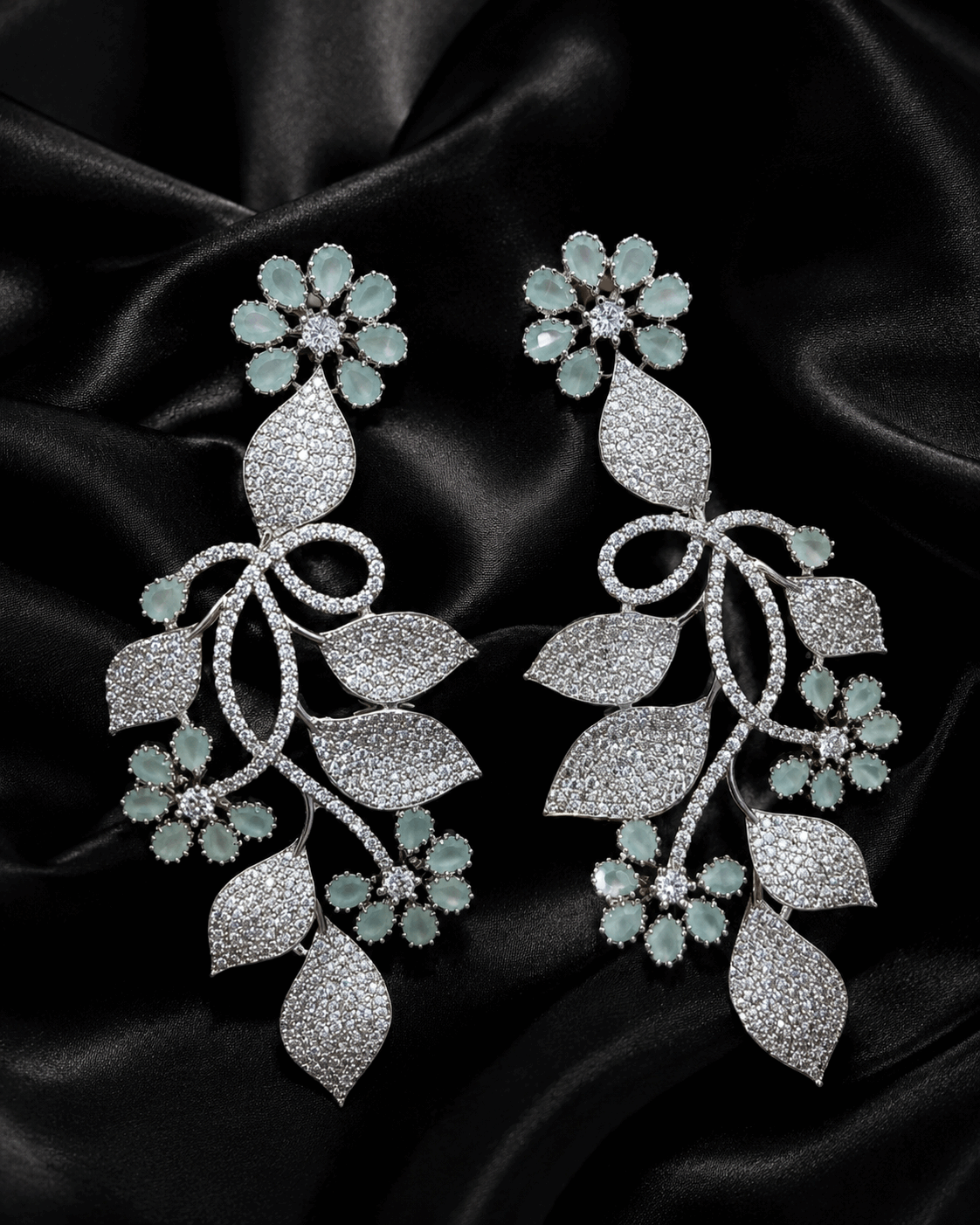 Mint American diamonds statement earrings