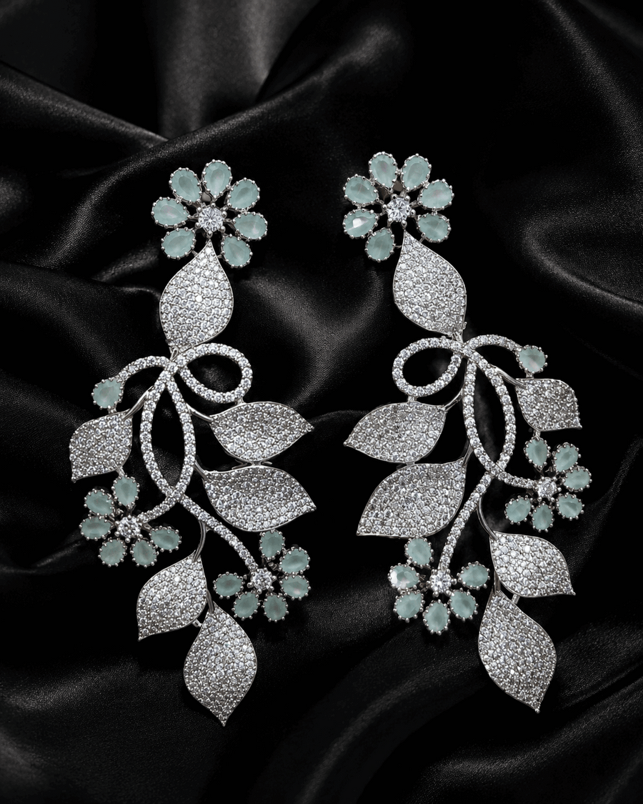 Mint American diamonds statement earrings