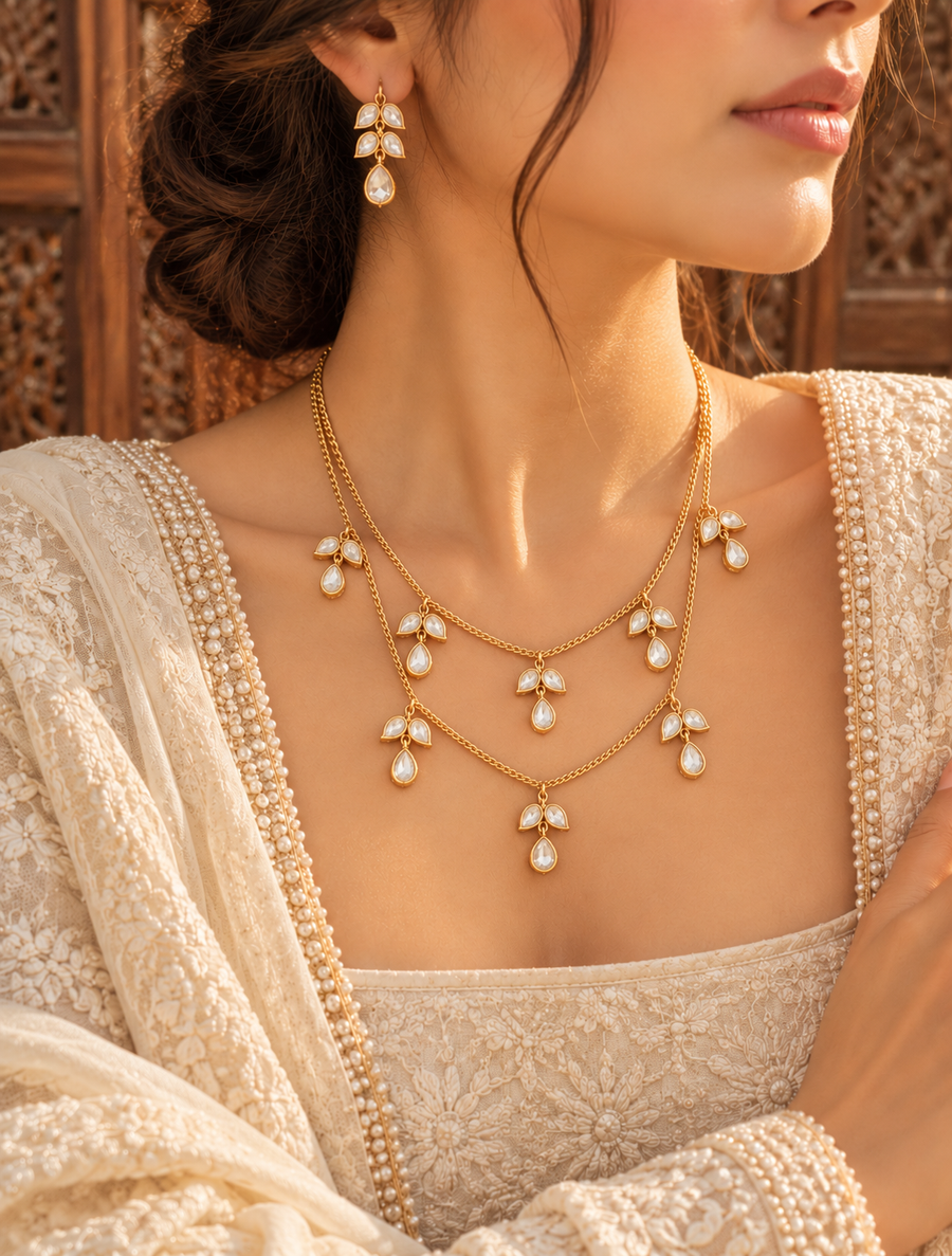 Beautiful Layered chain Kundan set