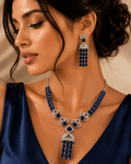 Minimal Small Multi Blue Stone & American Diamond set