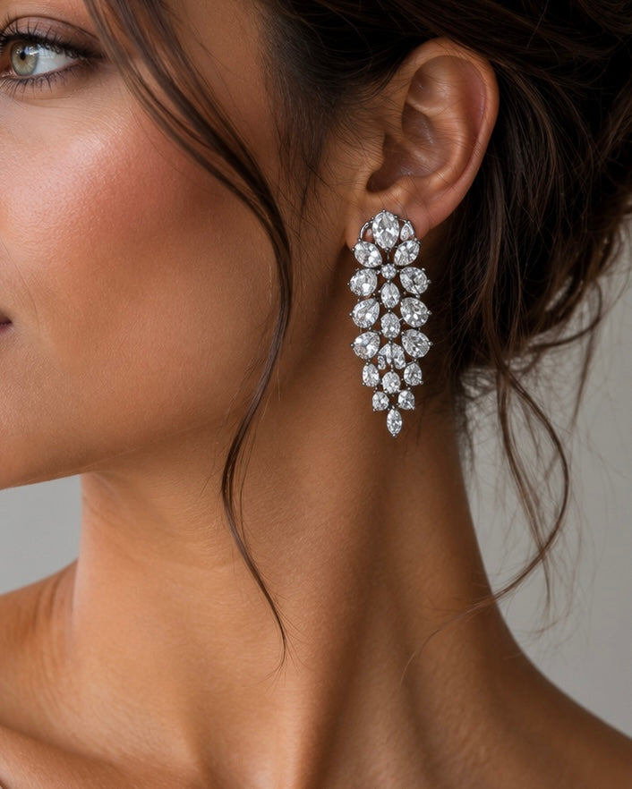 Diamond look statement earrings